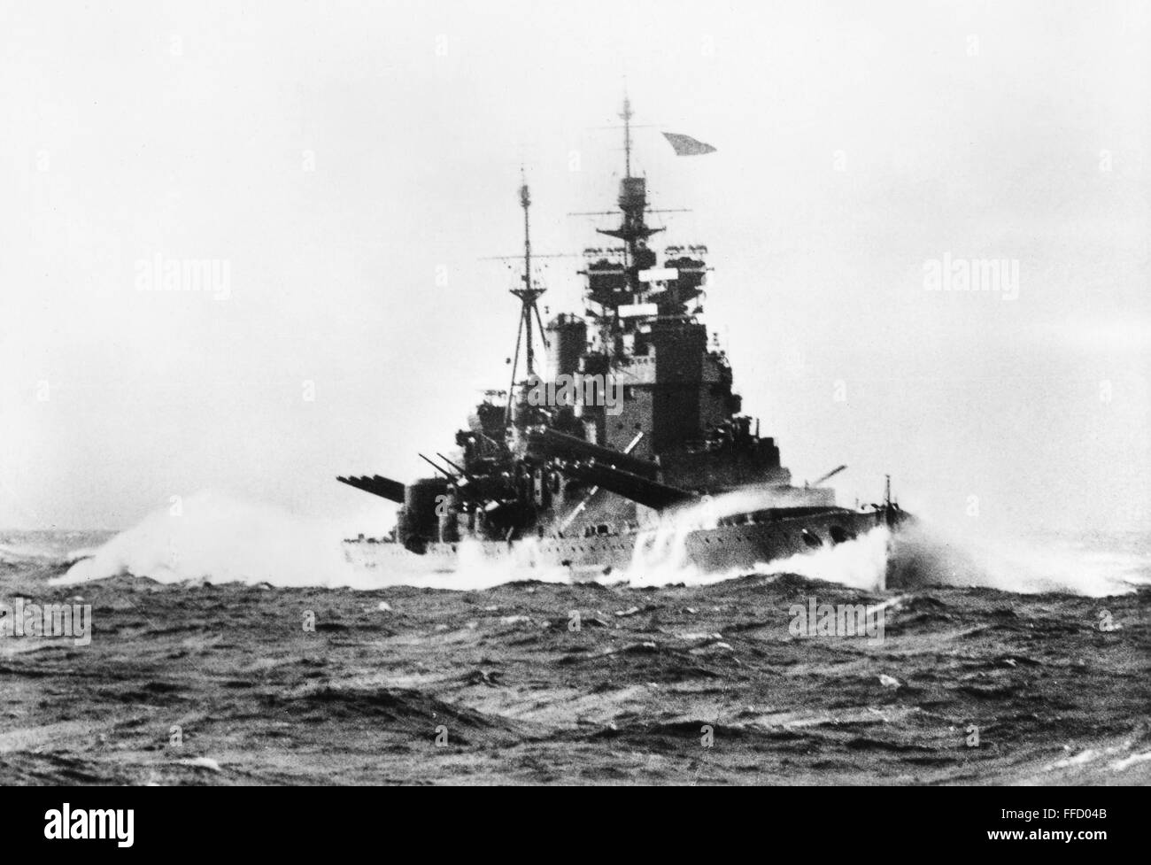 HMS DUKE OF YORK, 1940. /nThe britische Schlachtschiff, 1940, die das deutsche Schlachtschiff Scharnhorst 1943 aus North Cape sank ins Leben gerufen. Stockfoto