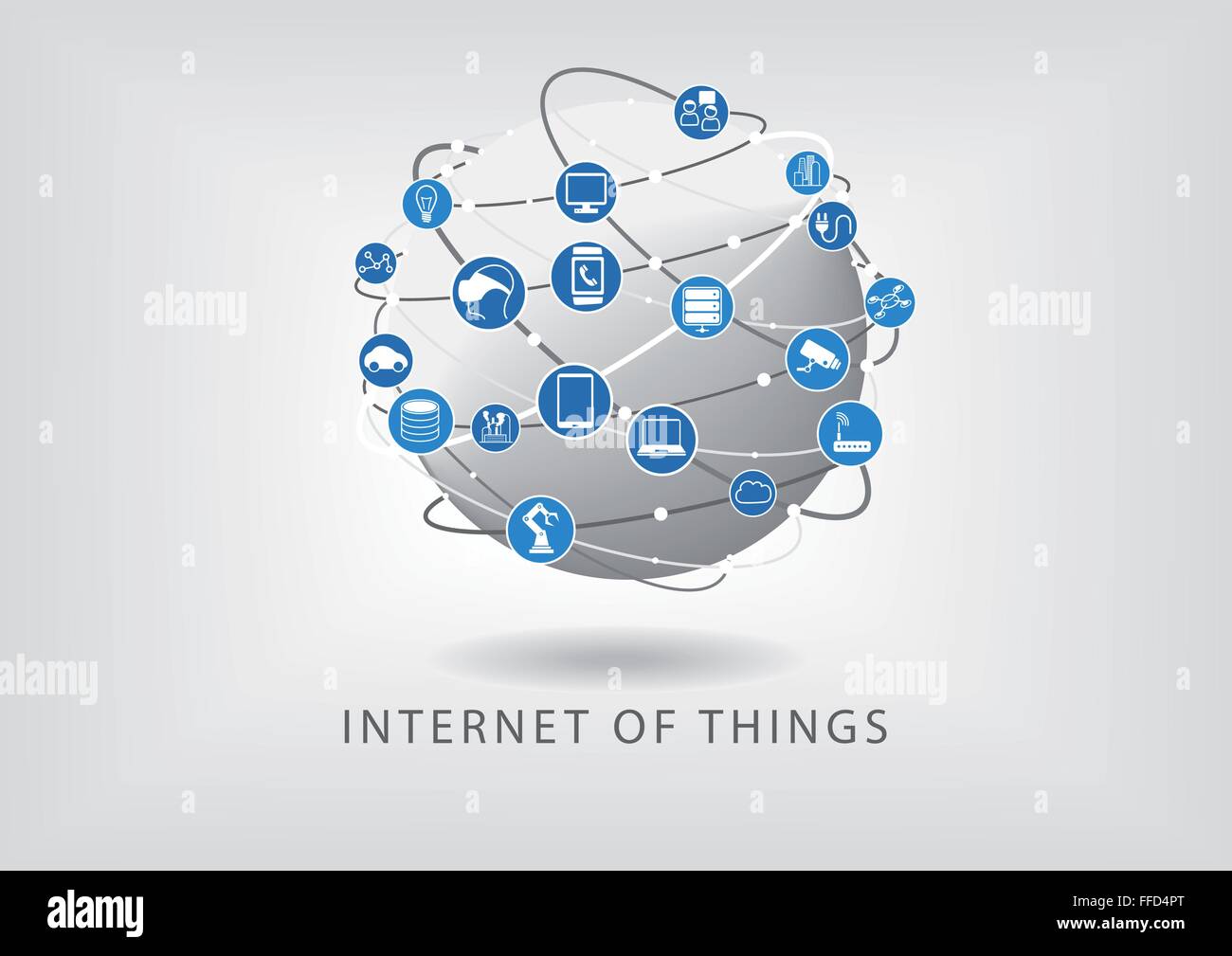 Internet der Dinge verbunden Internet Abbildung Stock Vektor