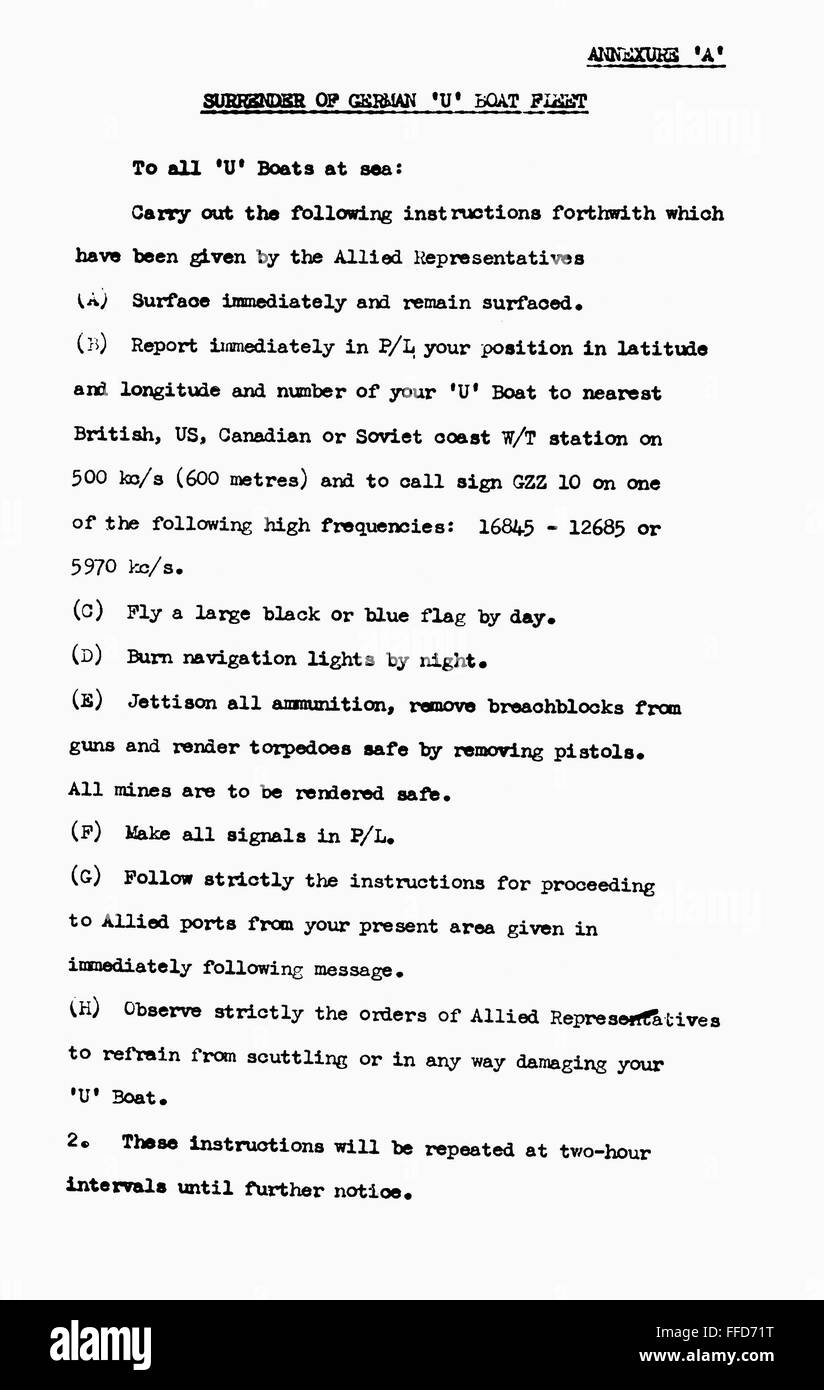 DEUTSCHE KAPITULATION 1945. /nInstructions für die Kapitulation der