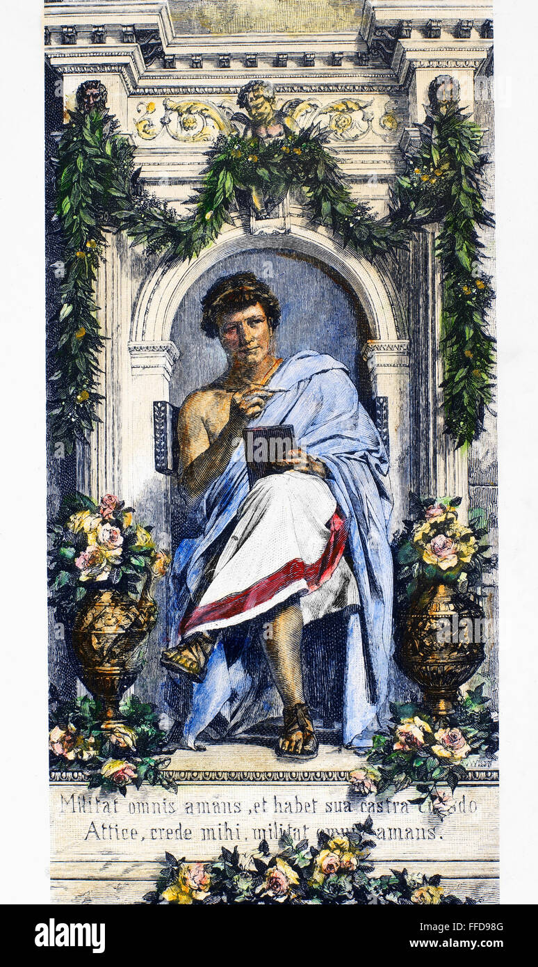 OVID (43 v. Chr.-c17 A.D.). /nRoman Dichter. Holzstich, 19. Jahrhundert. Stockfoto
