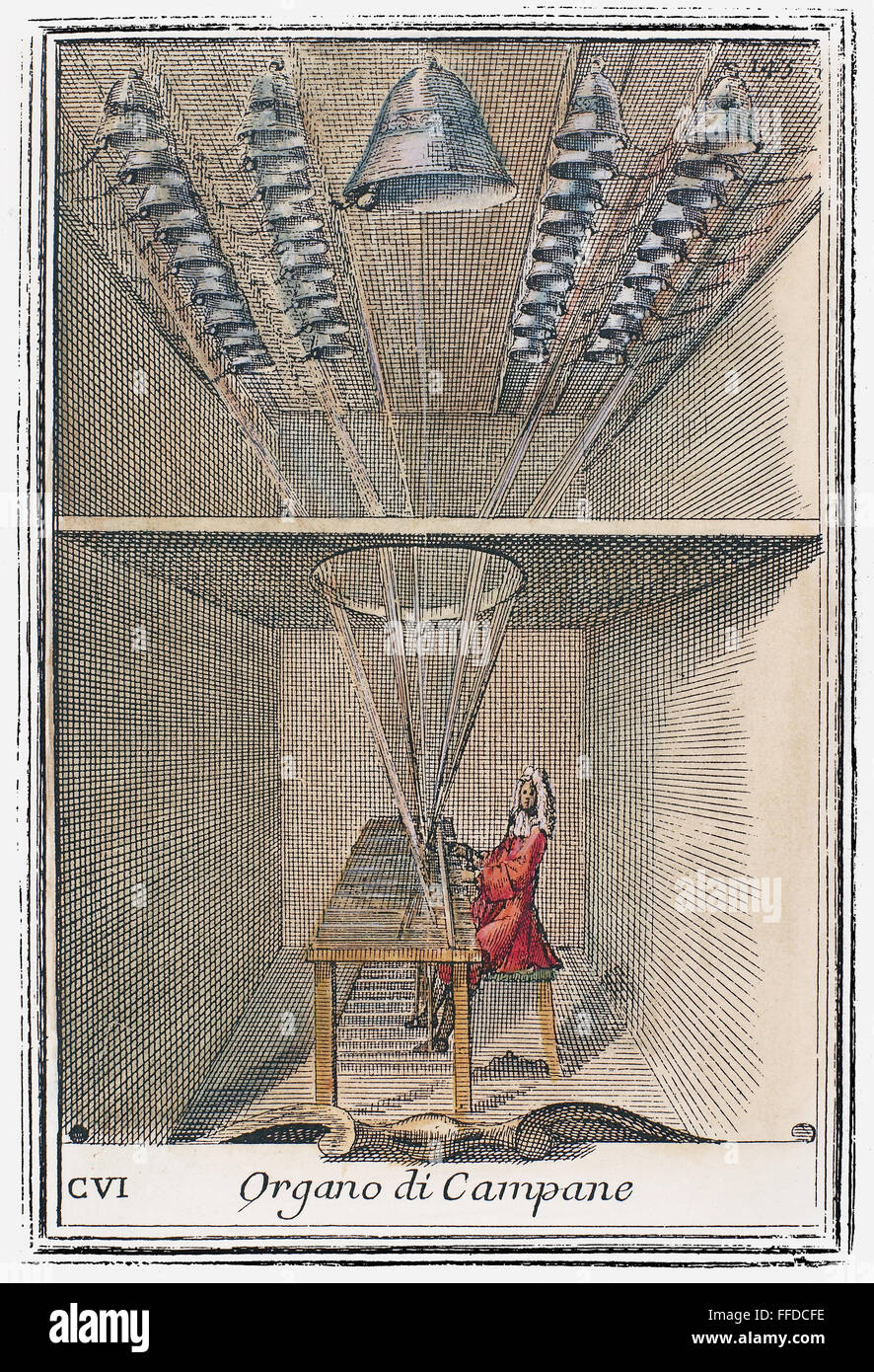 CARILLON, 1723. /nCopper Gravur, 1723, durch Arnold van Westerhout. Stockfoto