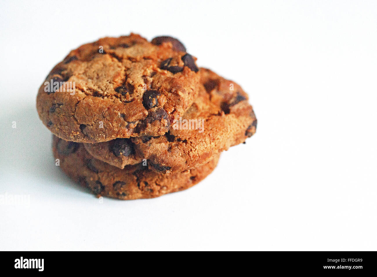Amerikanische Cookies auf weißem Hintergrund Stockfoto