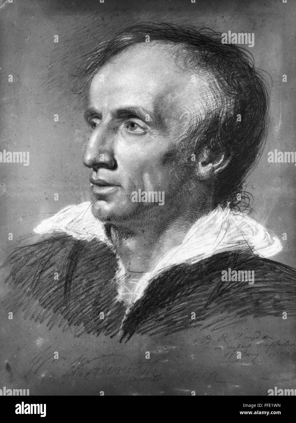 WILLIAM WORDSWORTH/n(1770-1850). Englischer Dichter. Skizze von