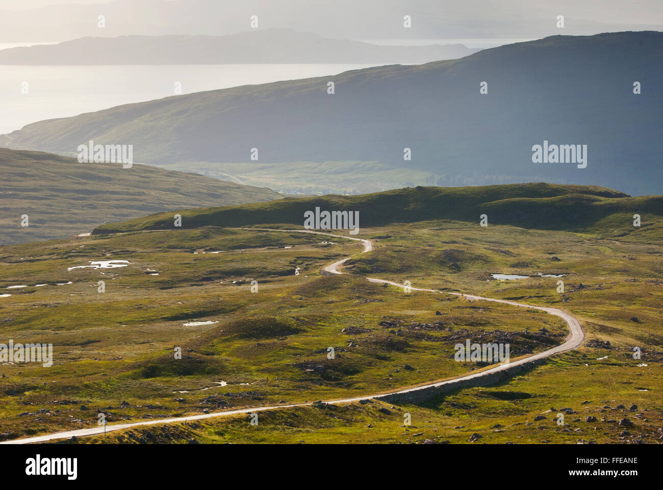 Der Gebirgspass, Applecross (oder Bealach Na Bà)-Ross-Shire, Schottisches Hochland. Stockfoto