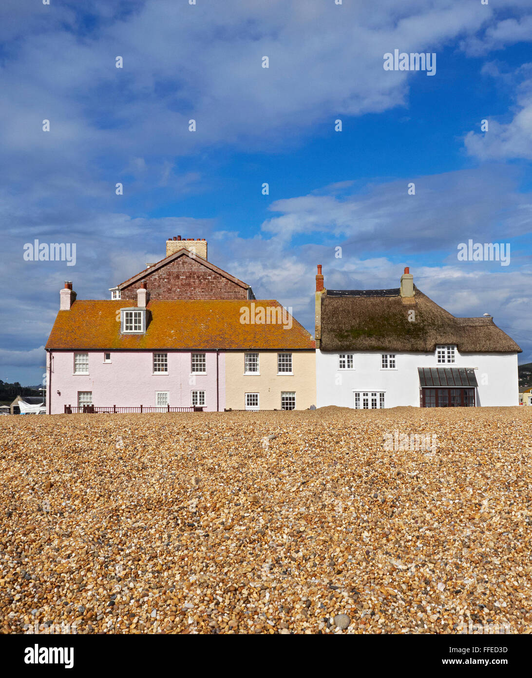 Dorset West Bay Cottages Chesil Beach an der Jurassic coast Stockfoto