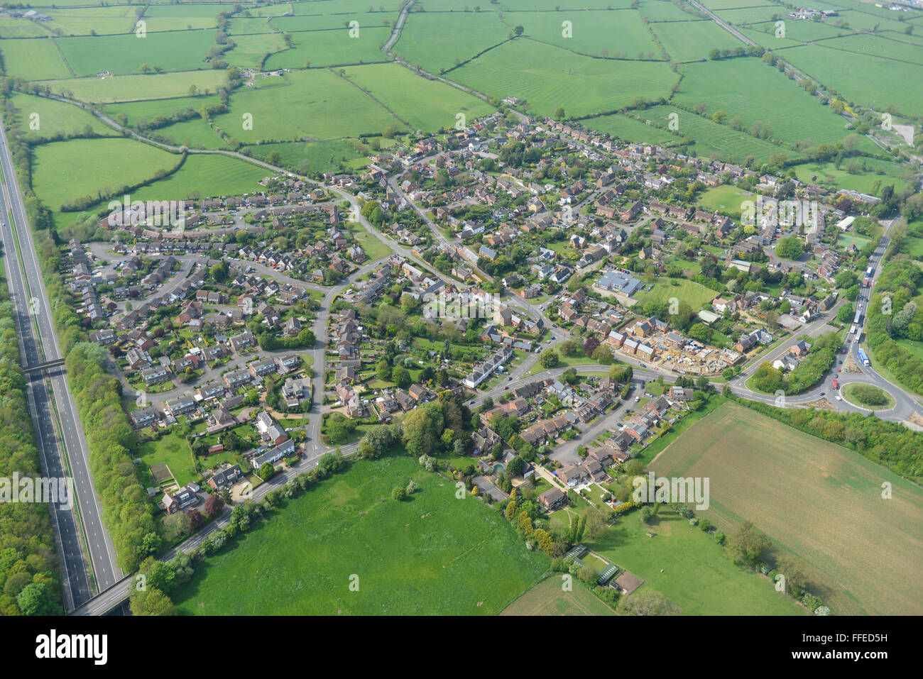 Eine Luftaufnahme von Northamptonshire Dorf der Kilsby Stockfoto