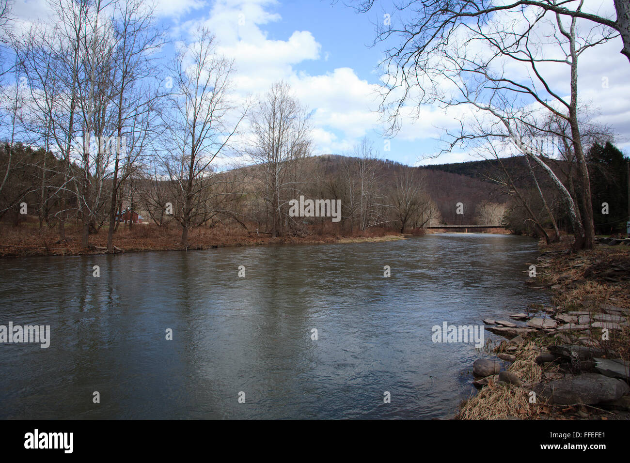 Delaware River in New York im späten Frühjahr Stockfoto