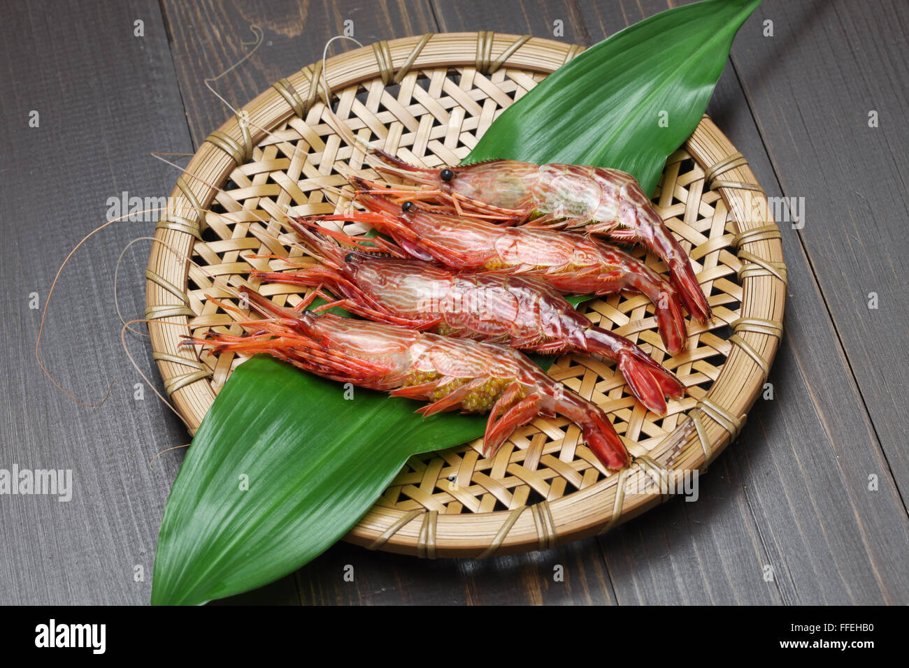 Morotoge Garnelen, Shima Ebi, japanische Meeresfrüchte isoliert Stockfoto