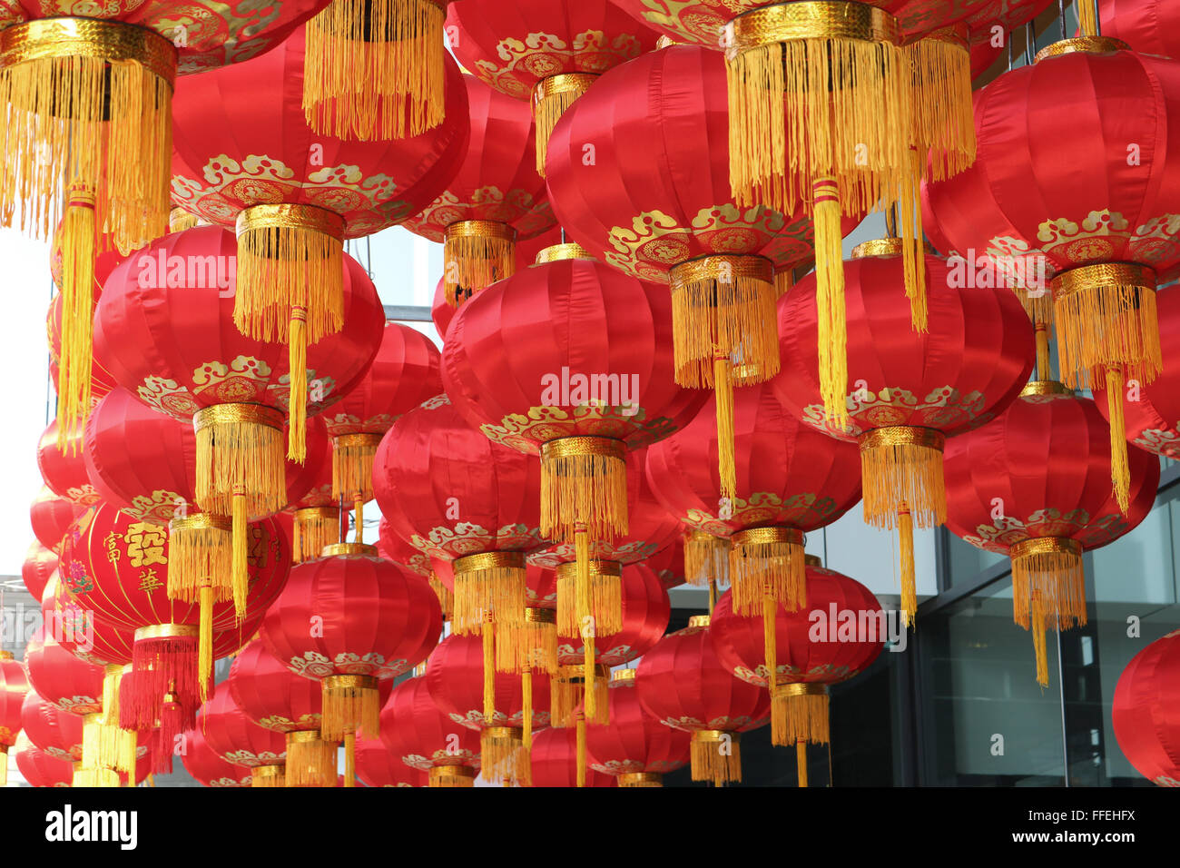 Thailand Phuket Phuket Stadt Anzeige von chinesischen Laternen für Chinese New Year Adrian Baker Stockfoto