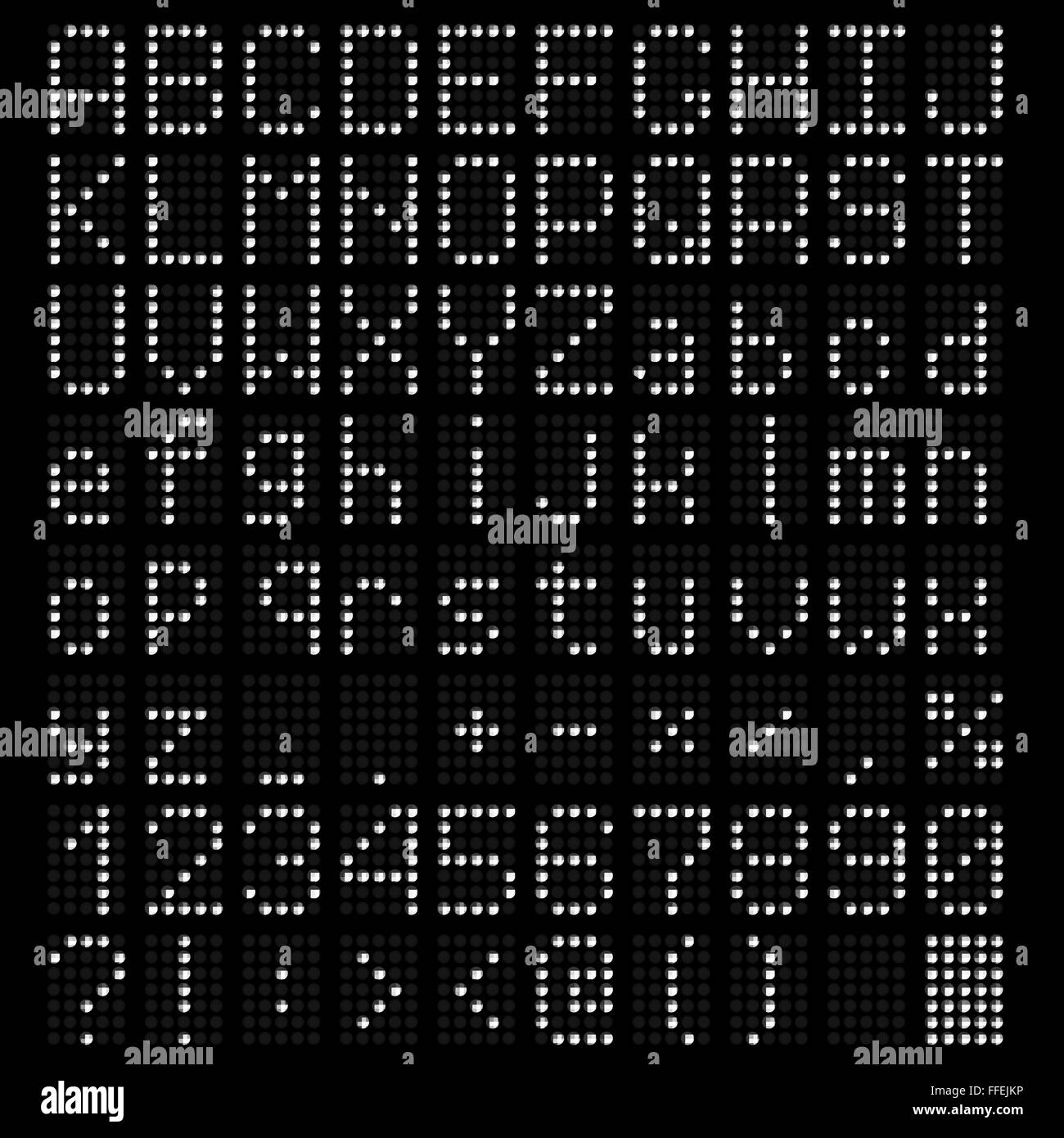 LED-Licht-Alphabet Stock Vektor