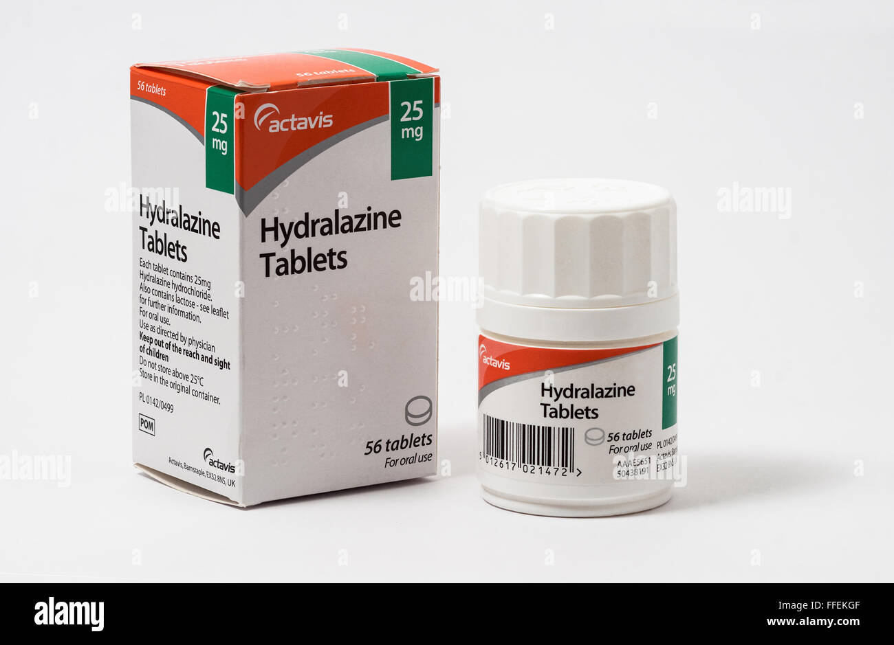 Hydralazinen Tabletten für Hypertonie Stockfoto