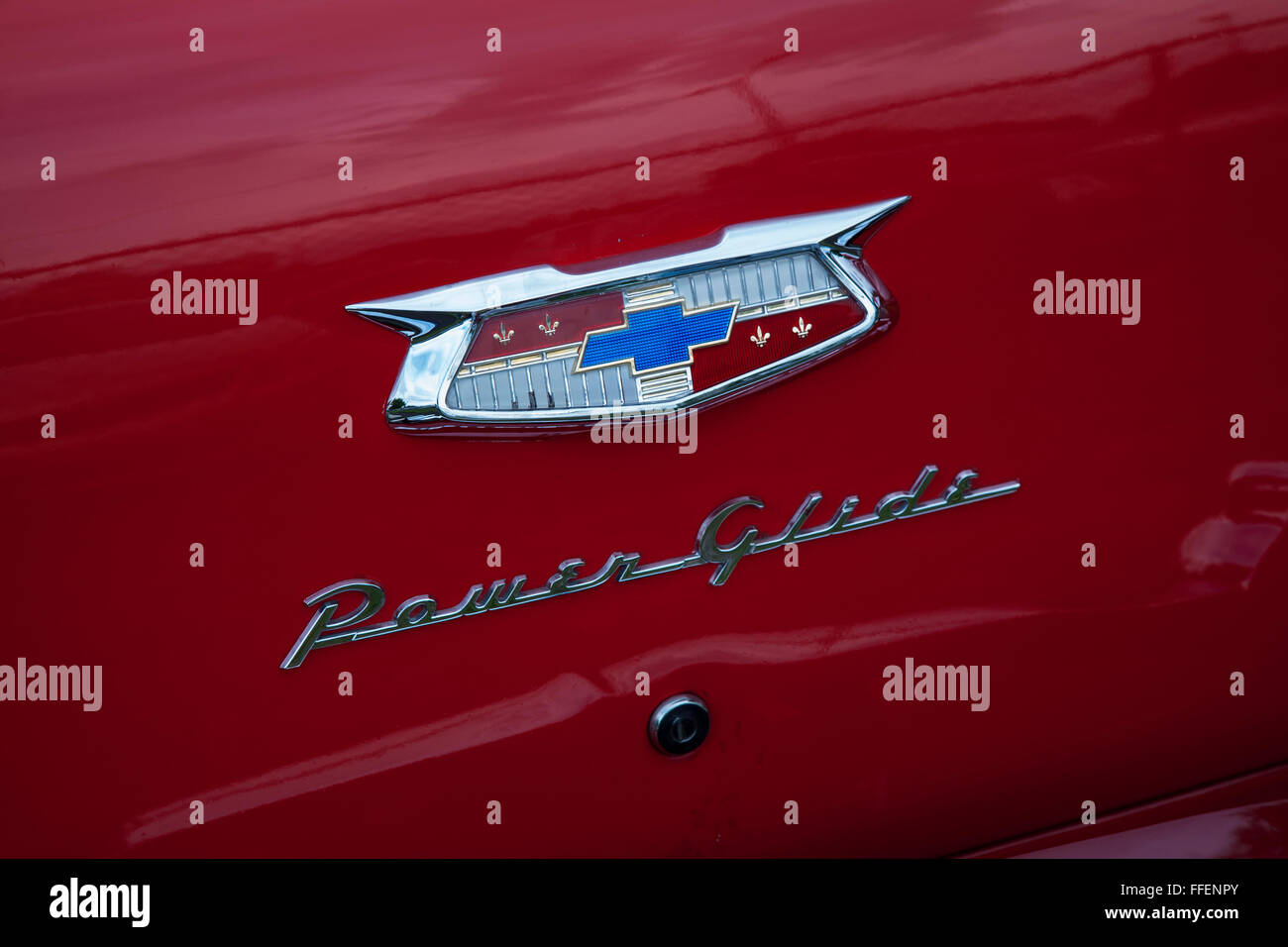 Chevrolet Bel Air Power gleiten auf dem Display bei wöchentlichen Kissimmee Old Town Car cruise, Kissimmee Florida Stockfoto