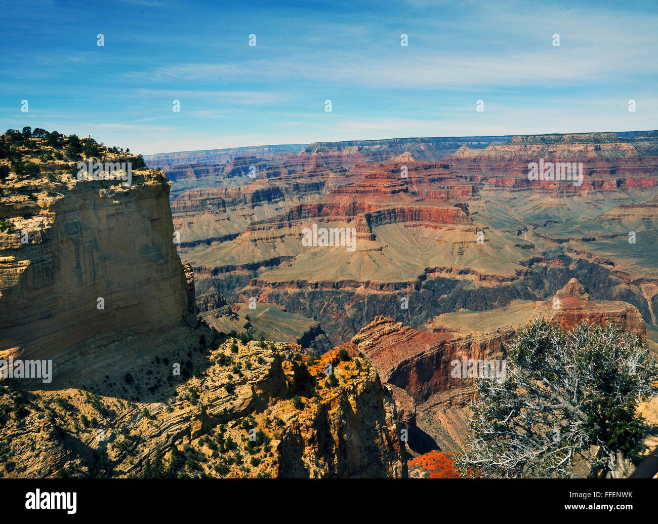 Grand Canyon Arizona, steilen Schlucht geschnitzt durch Kolorado Fluß, Indianer ließ sich in Schluchten Höhlen, Hopi, Yavapai, Stockfoto