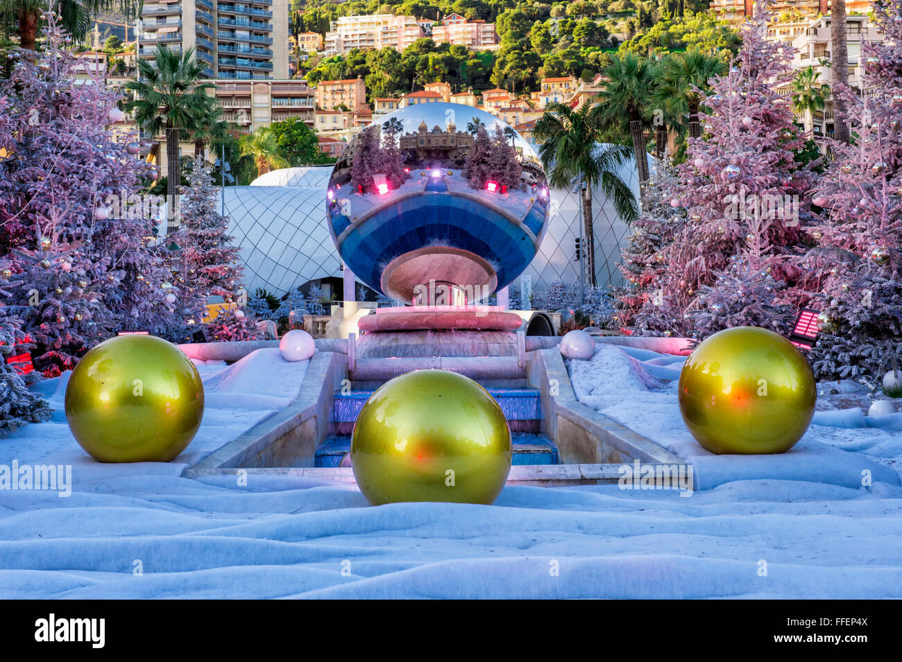 Reflexion im Bereich, Monte Carlo, Monaco Fürstentum Monaco-Casino Stockfoto