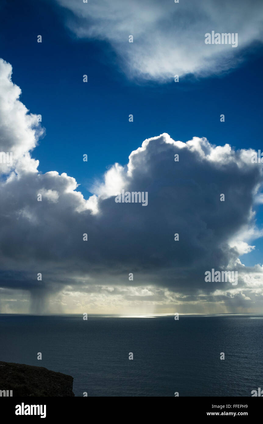Sturm, auf hoher See von Bolt Tail, in der Nähe von Hope Cove, South Hams, Devon. UK Stockfoto