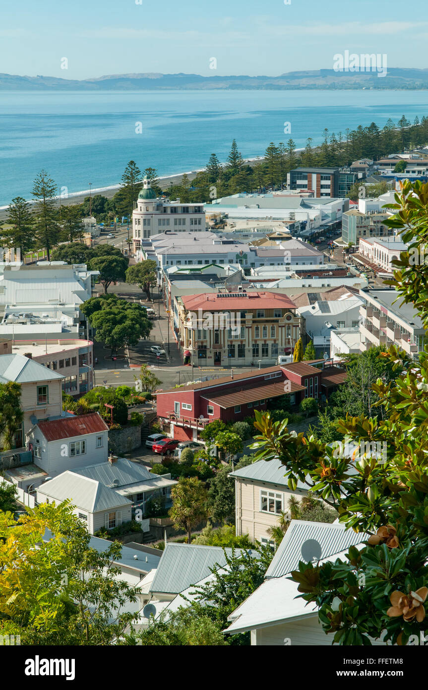 Stadtansicht von Clyde Street, Napier, Hawkes Bay, Neuseeland Stockfoto
