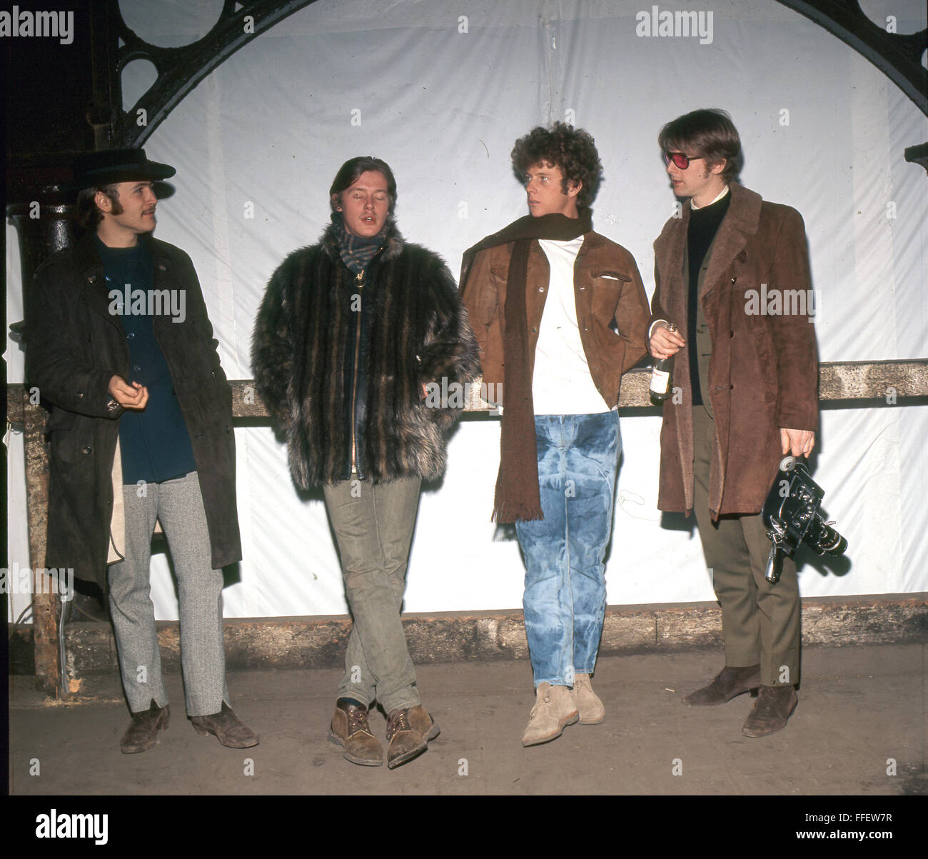 BYRDS uns Rock-Gruppe im Februar 1967. Von links: Dave Crosby, Mike Clarke, Chris Hillman, Roger McGuinn Stockfoto