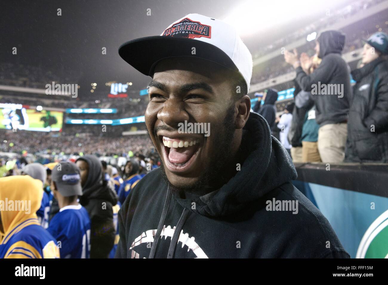 HS-Fußball-Staat und Pop Warner Nat "Champions besuchen der NFC East Div 26. Dezember 2015 Redskins vs. Adler Spiel in Philadelphia Stockfoto