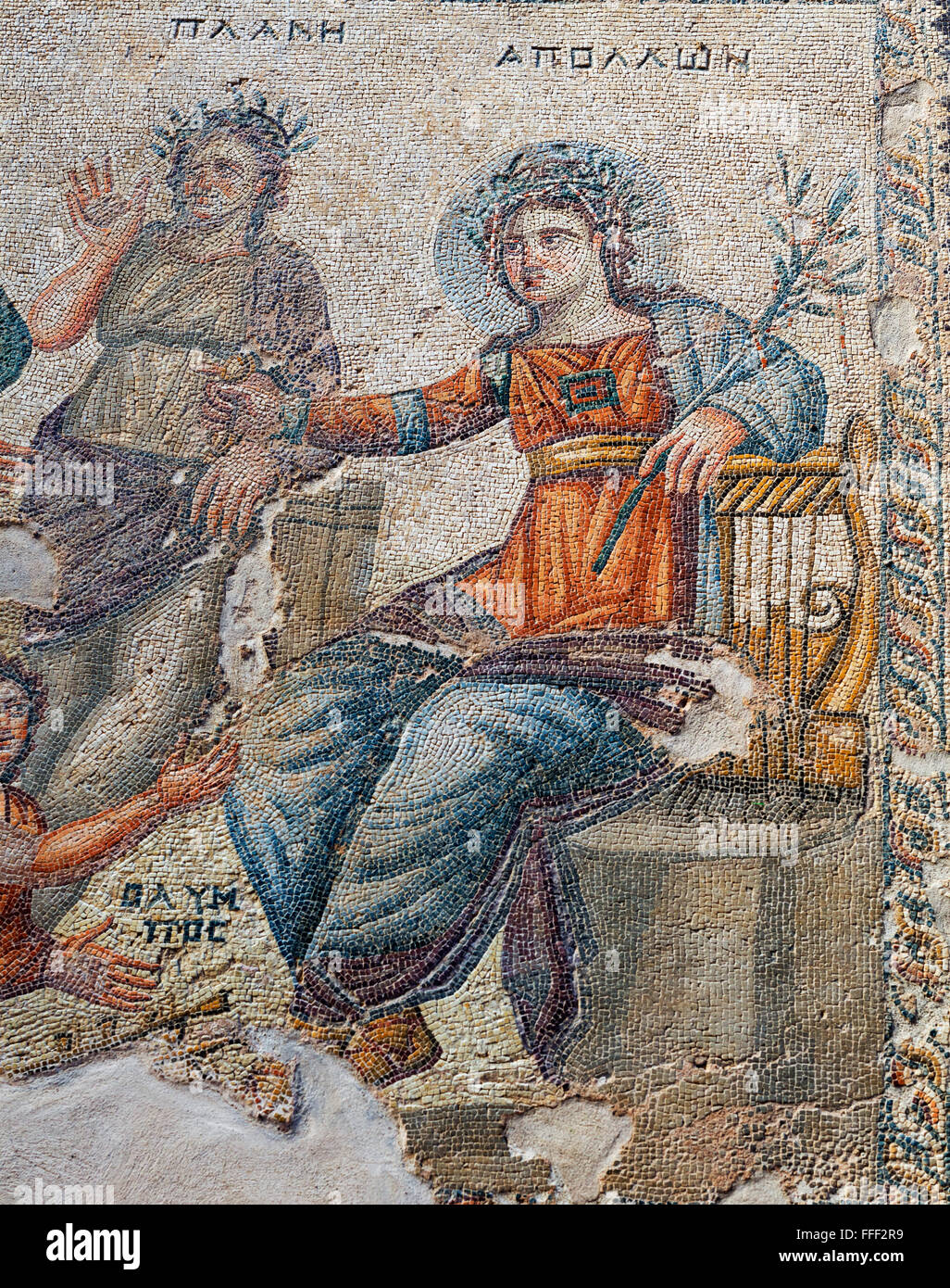 Bodenmosaik im Haus des Aion (4. Jh.), Paphos, Zypern Stockfoto