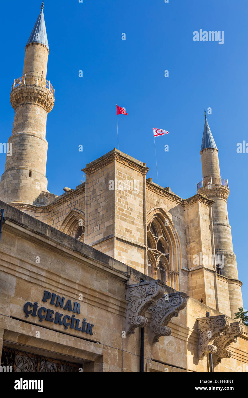 Selimiye Moschee, ehemals Saint Sophia Cathedral, North Nicosia, Nordzypern Stockfoto