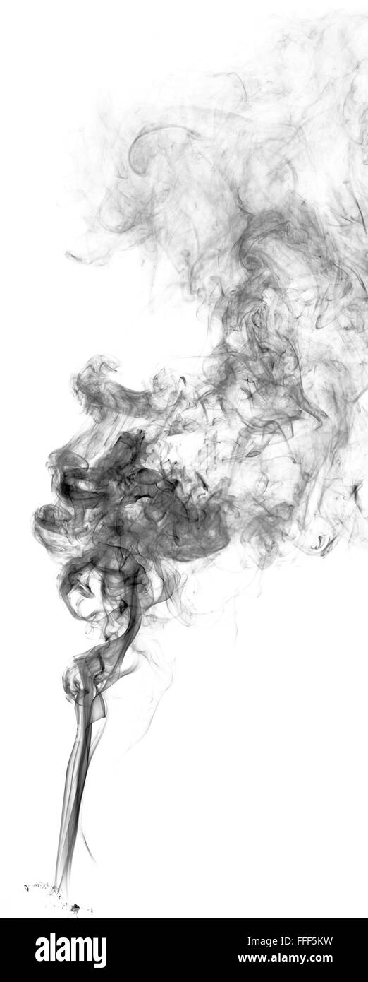 Rauchen Sie auf weißem Hintergrund abstrakter Kunst Textur Nebel Stockfoto