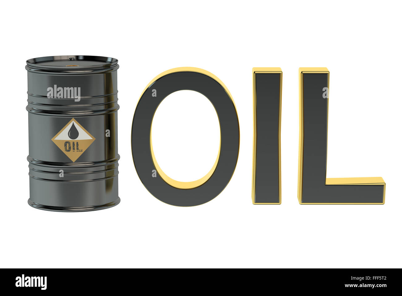 Barrel Erdöl isoliert auf weißem Hintergrund Stockfoto