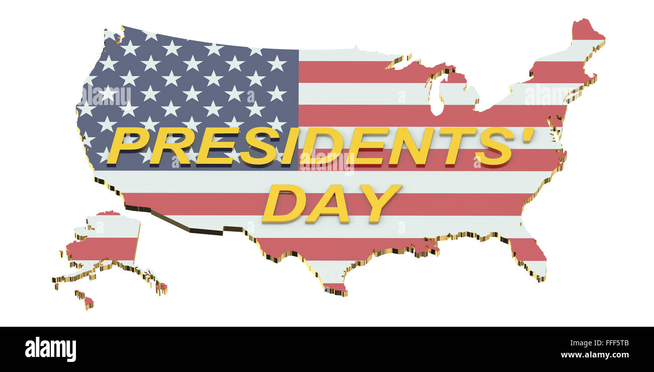 Presidents' Day Konzept isoliert auf weißem Hintergrund Stockfoto