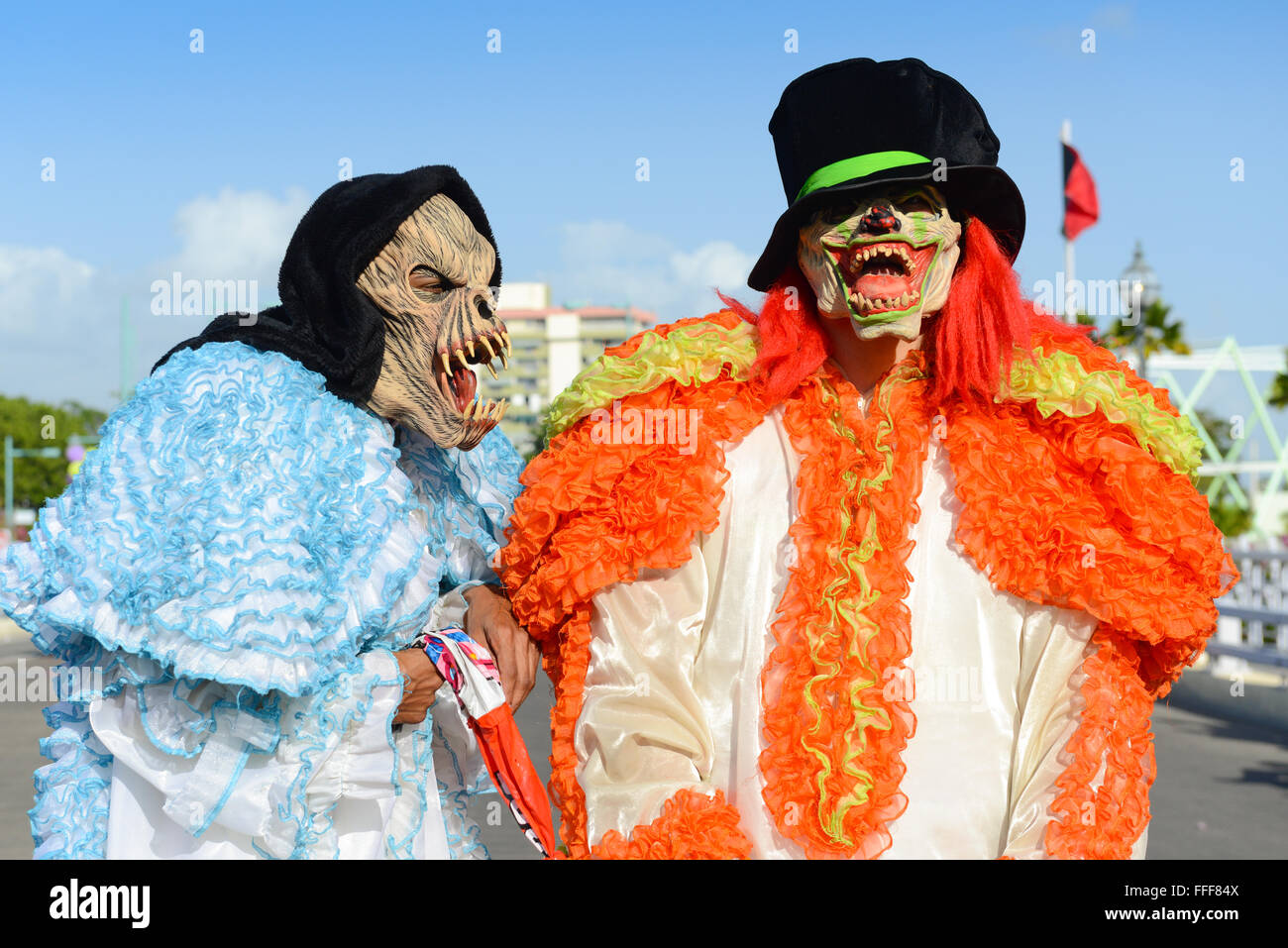 Nicht traditionelle VEJIGANTES Karneval in Ponce. Puerto Rico. US-Territorium. Februar 2016 Stockfoto