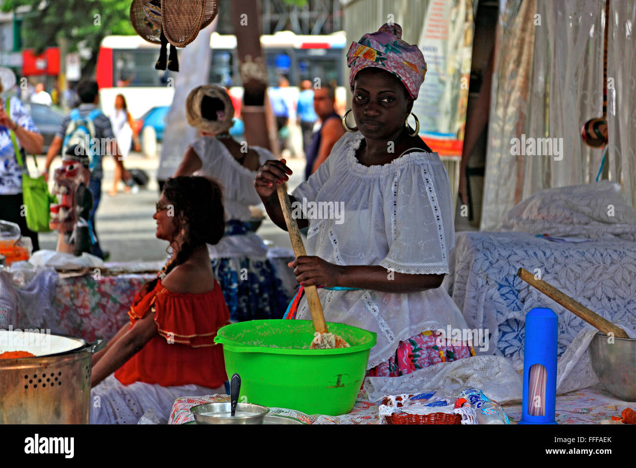 Garküche in das Zentrum von Rio De Janeiro, Brasilien, hier auf dem Finanzplatz auf Avenida Rio Branco Stockfoto
