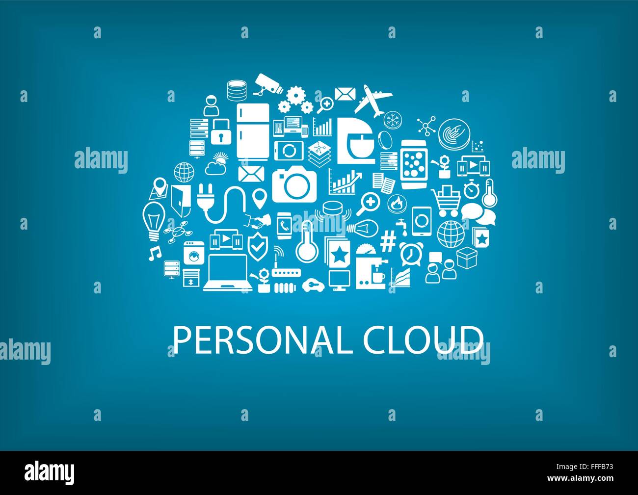 Persönliche Cloud computing für home-automation Stock Vektor