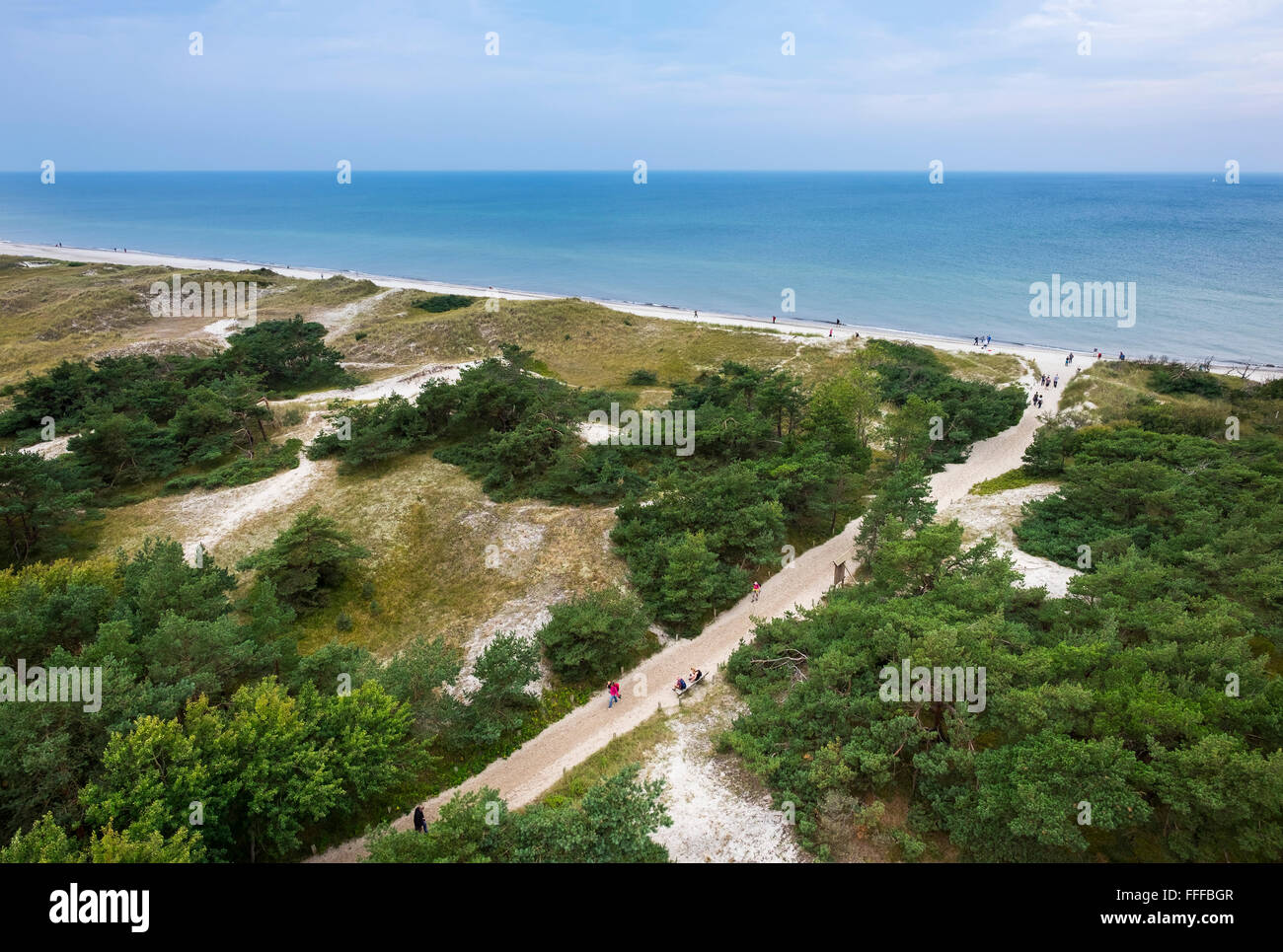Dünen, Ostsee Küste, Darßer Ort in der Nähe von Prerow, Blick vom Leuchtturm, Darß, Fischland-Darß-Zingst, Western Pomerania Lagune Stockfoto