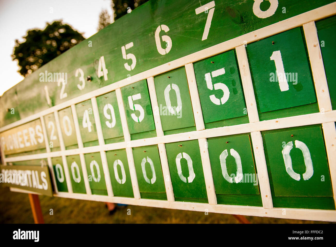 Baseball Reenactors neu ein altmodischer, Kreuzung des 20. Jahrhunderts Baseball Spiel Fort Vancouver, Washington Stockfoto