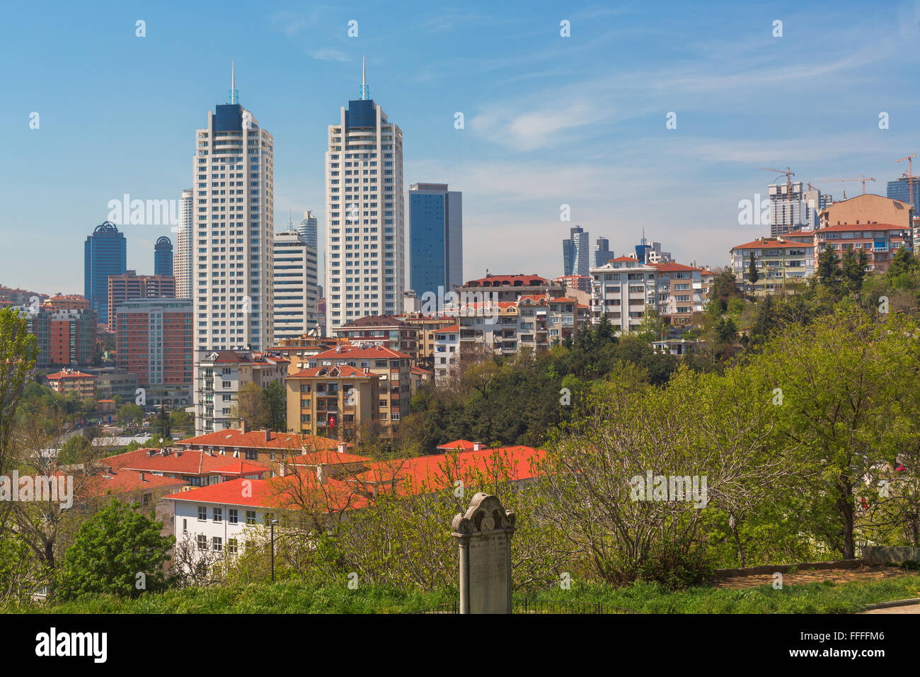 Stadtbild mit modernen Gebäuden, Besiktas, Istanbul, Türkei Stockfoto