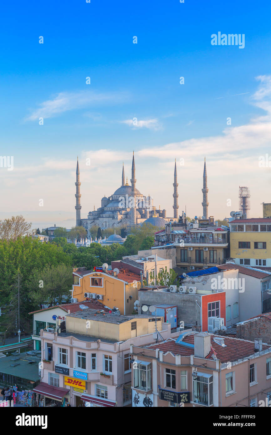 Die blaue Moschee (Sultan Ahmet Camii), Sultanahmet, Stadtbild von Istanbul, Türkei Stockfoto