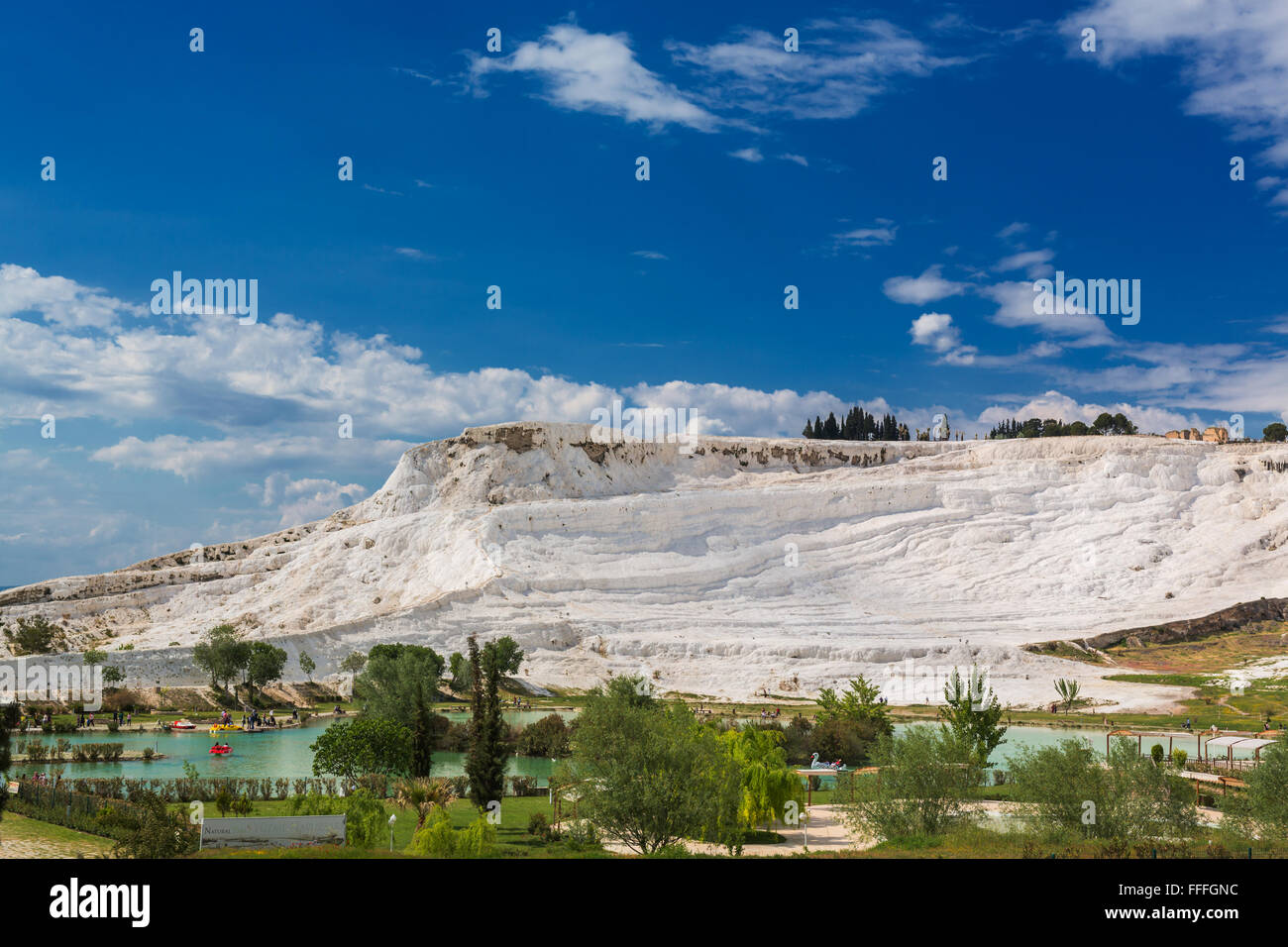 Travertin Terrasse, Pamukkale, Provinz Denizli, Türkei Stockfoto