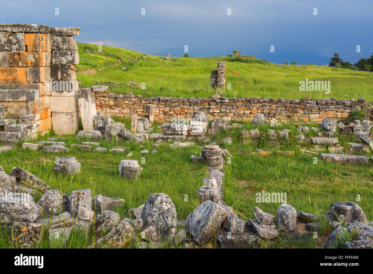 Ruinen des antiken Hierapolis Pamukkale, Provinz Denizli, Türkei Stockfoto