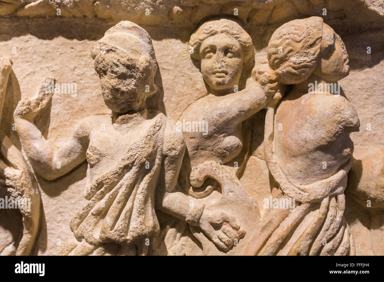 Hellenistischen Skulptur im archäologischen Museum von Ephesus, Selcuk, Provinz Izmir, Türkei Stockfoto