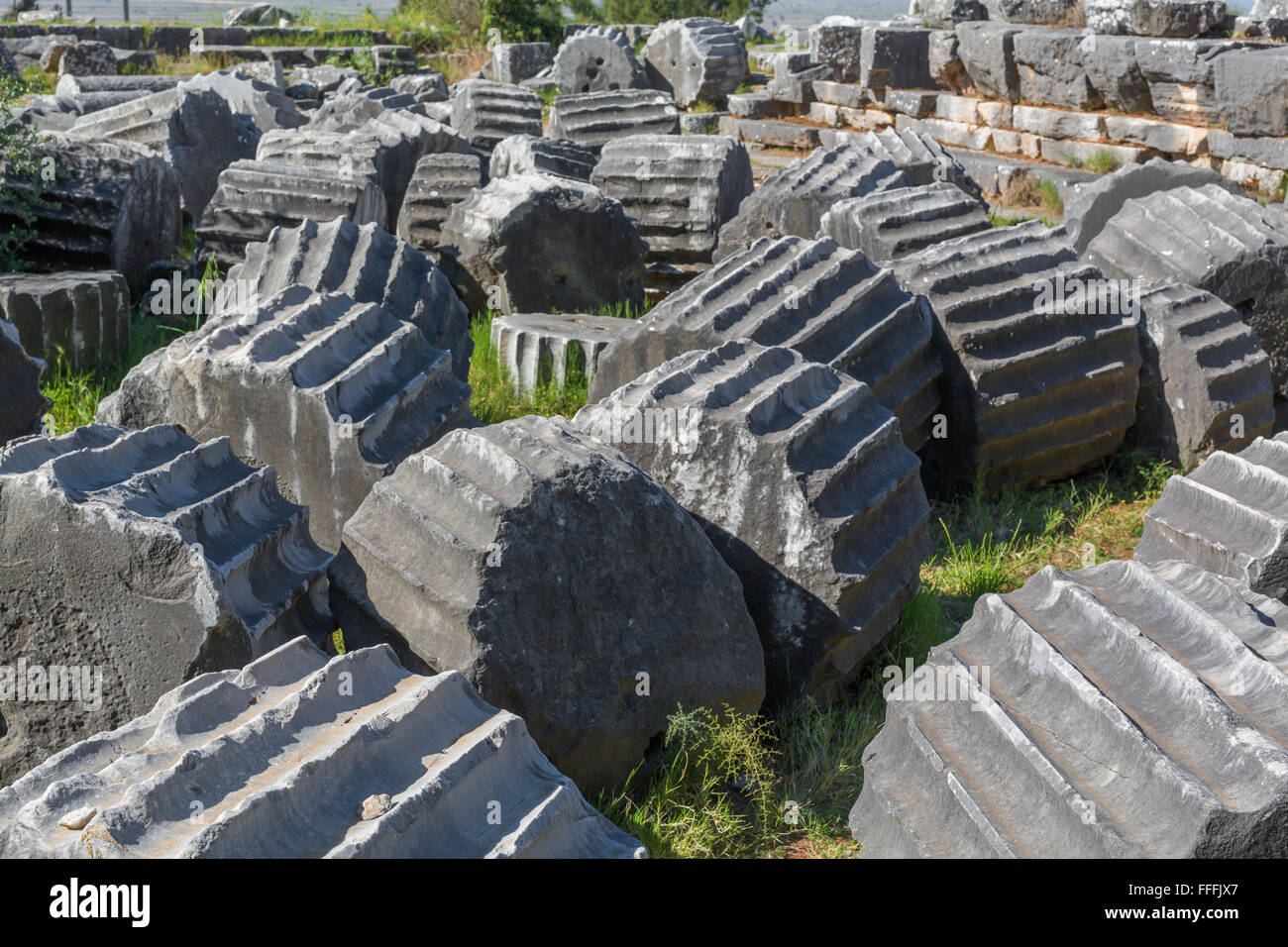 Tempel der Athene, Ruinen des antiken Priene, Provinz Aydin, Türkei Stockfoto