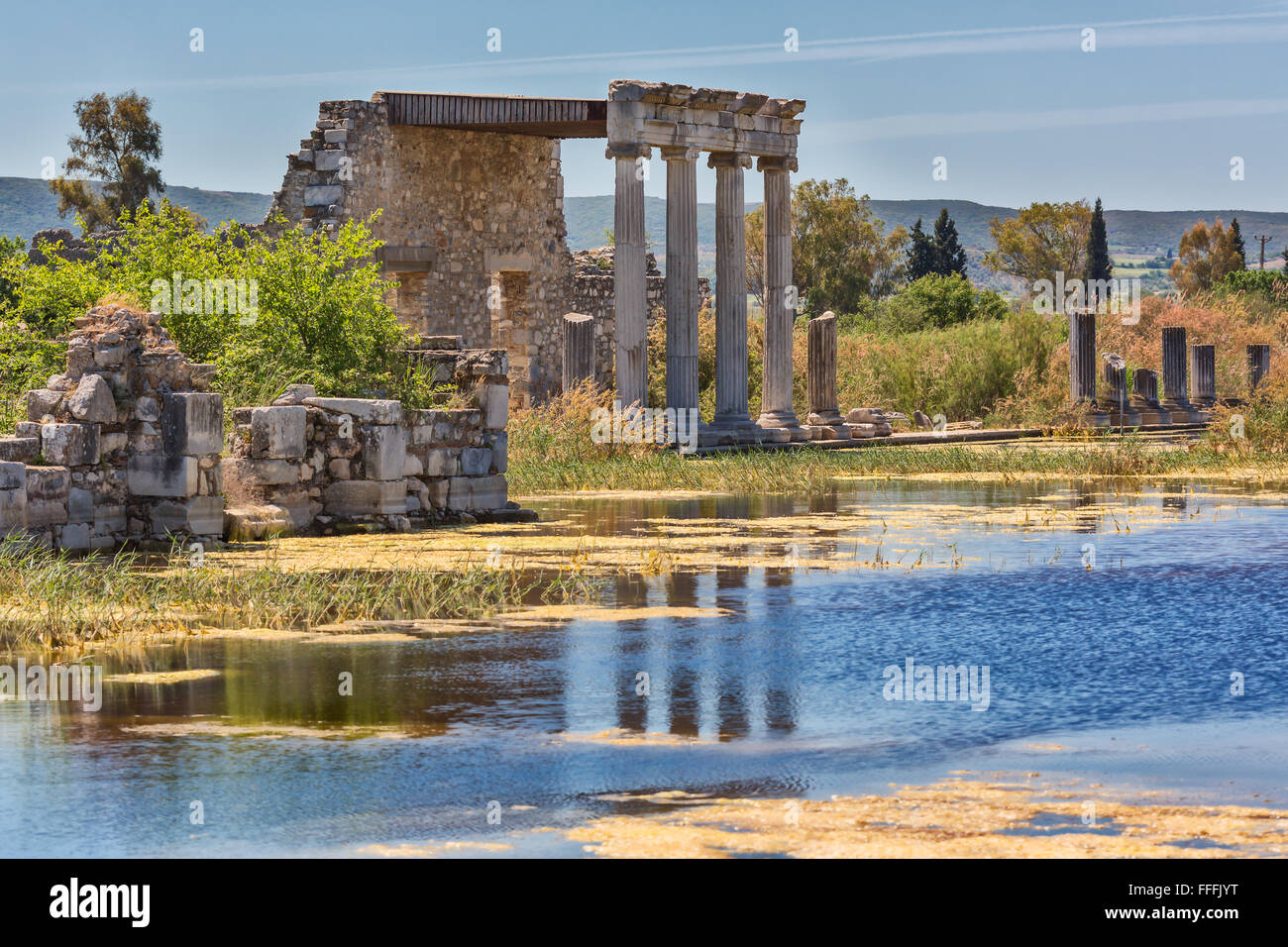 Ionische Stoa auf dem Heiligen Weg, Ruinen der antiken Milet, Provinz Aydin, Türkei Stockfoto