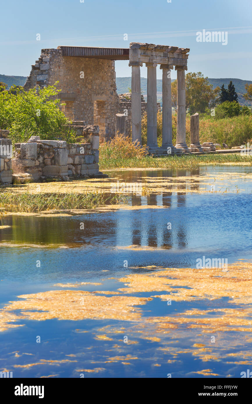 Ionische Stoa auf dem Heiligen Weg, Ruinen der antiken Milet, Provinz Aydin, Türkei Stockfoto