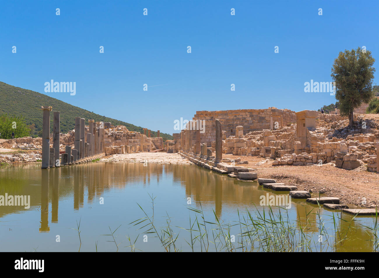 Säulenstraße, die Ruinen des antiken Patara, Provinz Antalya, Türkei Stockfoto