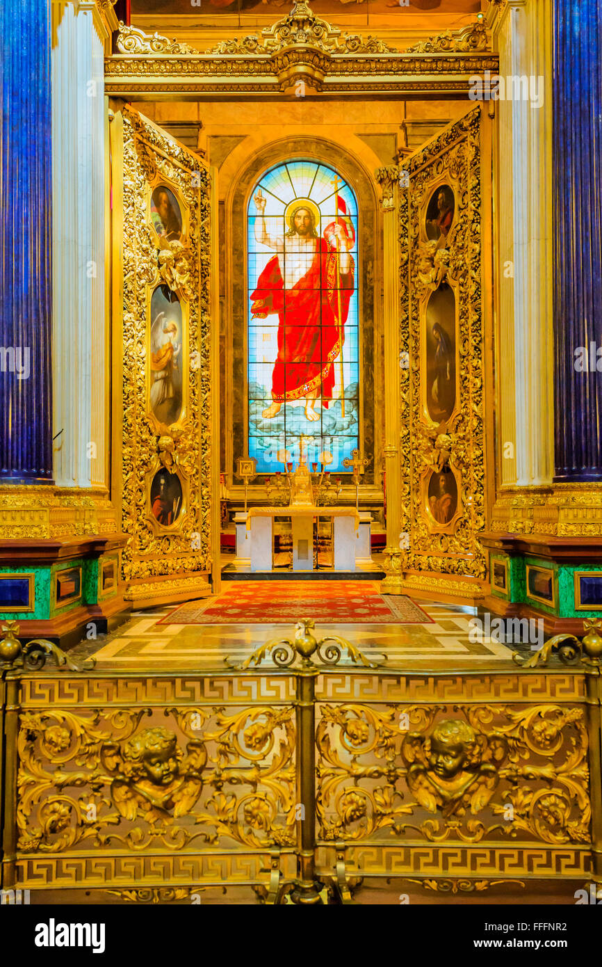 Innenraum der St. Isaaks Kathedrale, Sankt Petersburg, Russland Stockfoto
