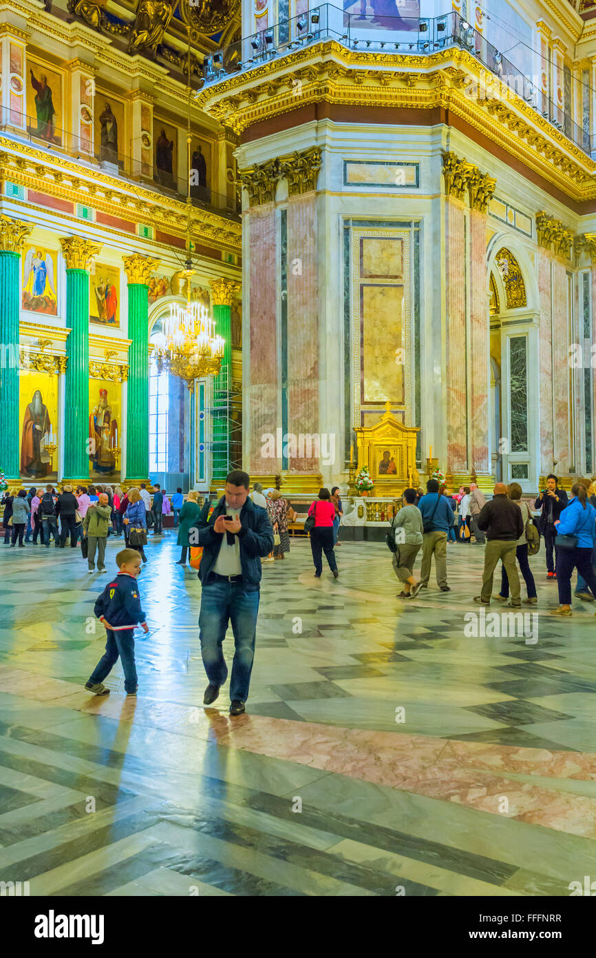 Innenraum der St. Isaaks Kathedrale, Sankt Petersburg, Russland Stockfoto