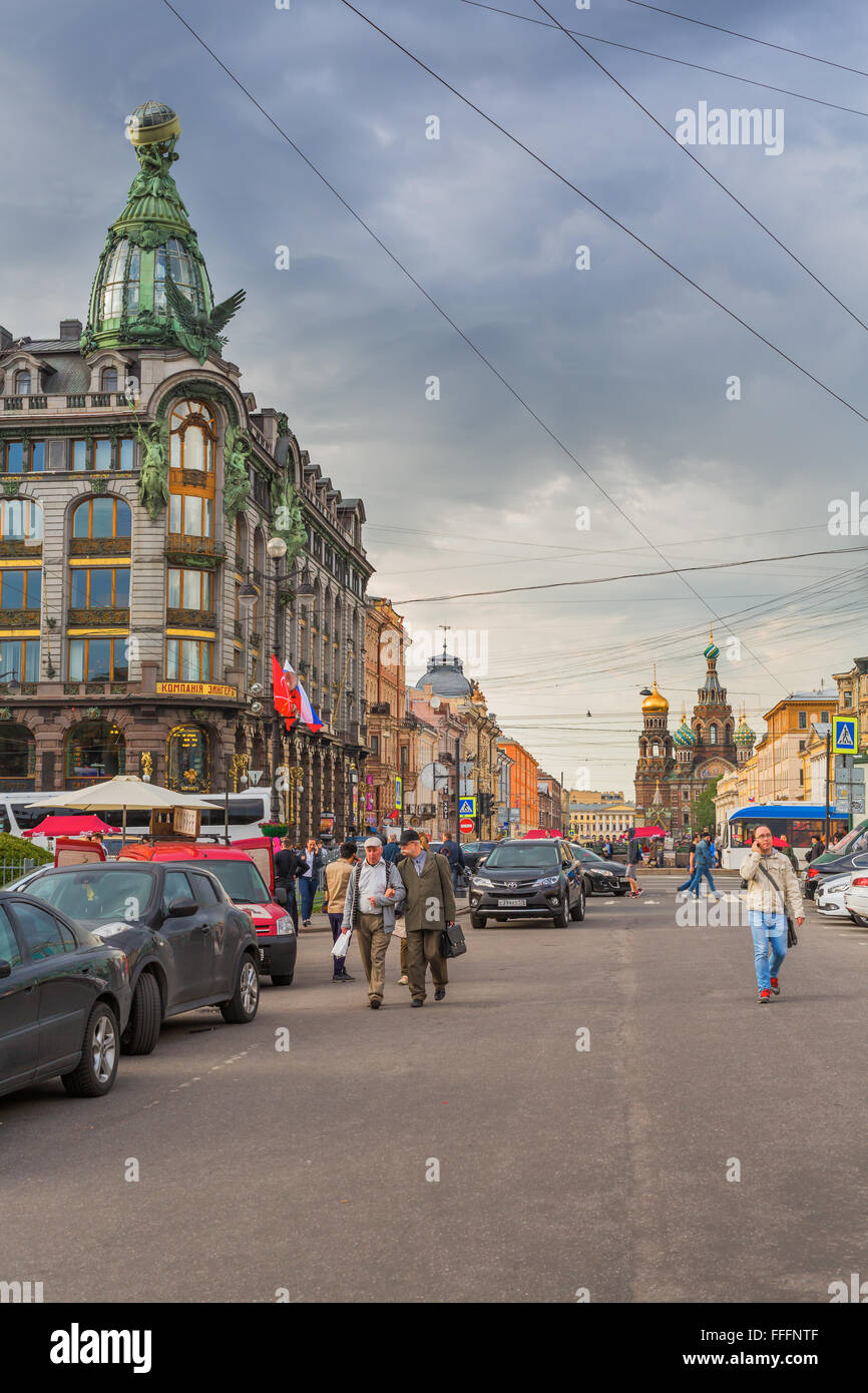 Sängerin Jugendstilhaus, Newskij Prospekt, St. Petersburg, Russland Stockfoto