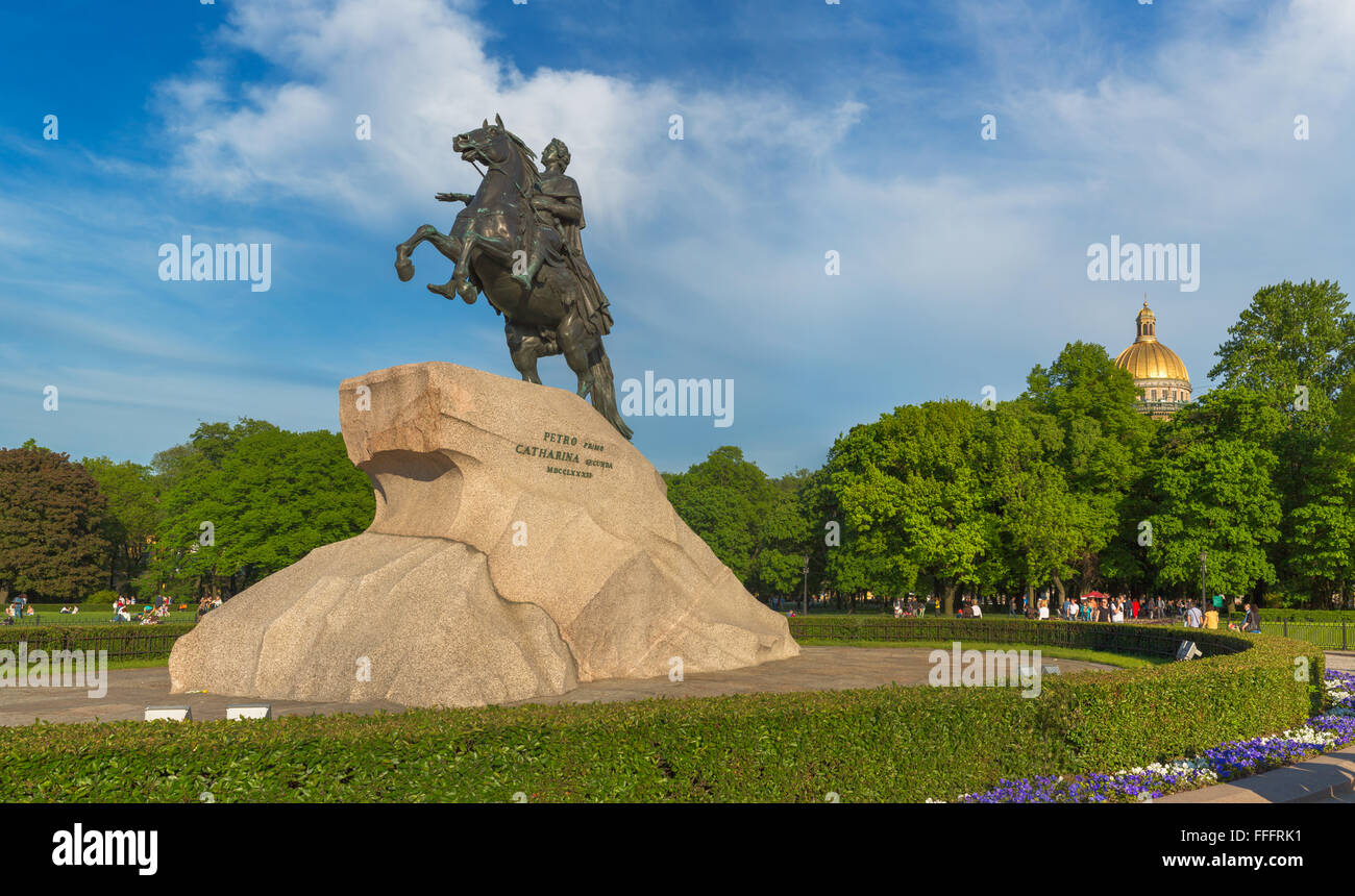 Eherne Reiter, Reiterstandbild Peters des großen, Sankt Petersburg, Russland Stockfoto