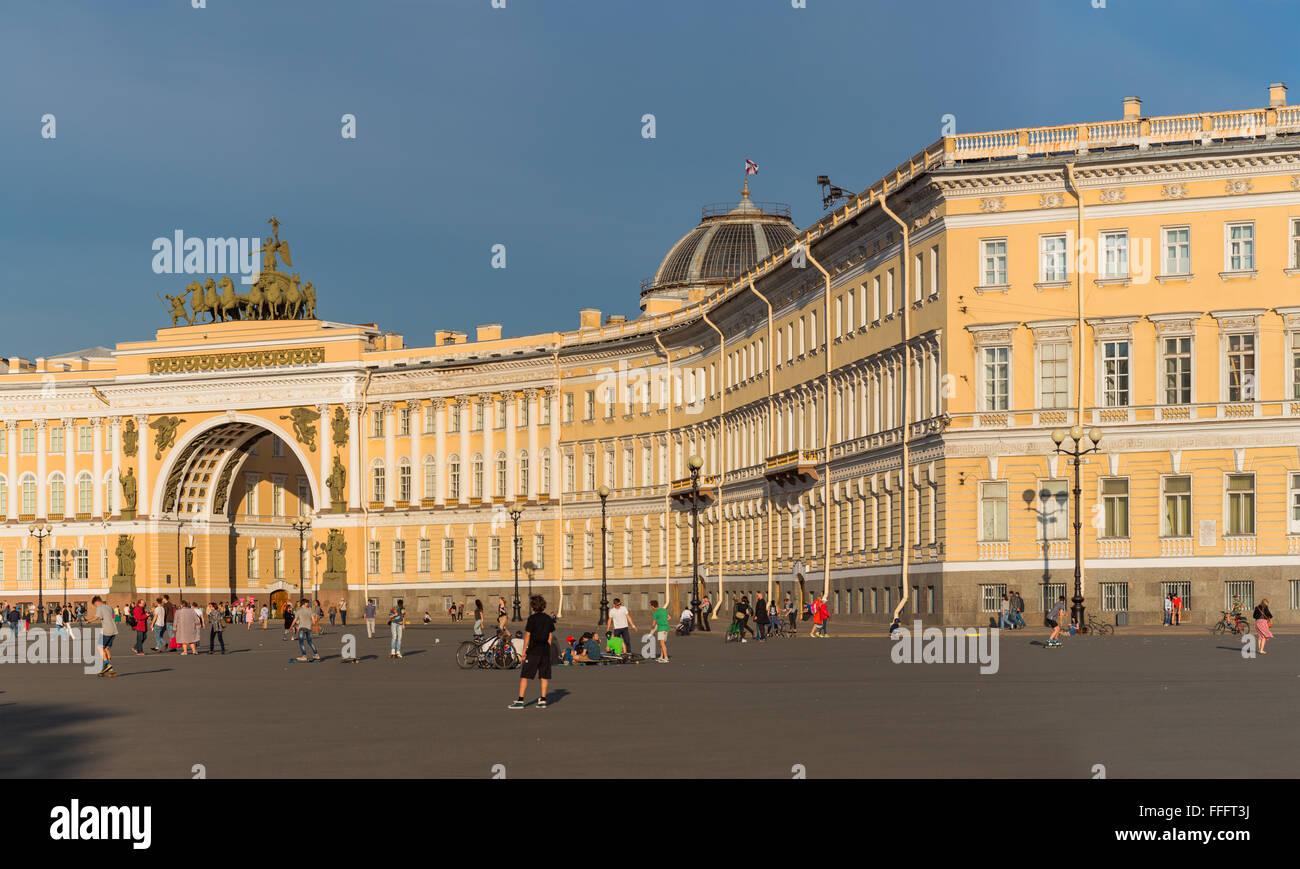 General Staff Building, Schlossplatz, Sankt Petersburg, Russland Stockfoto