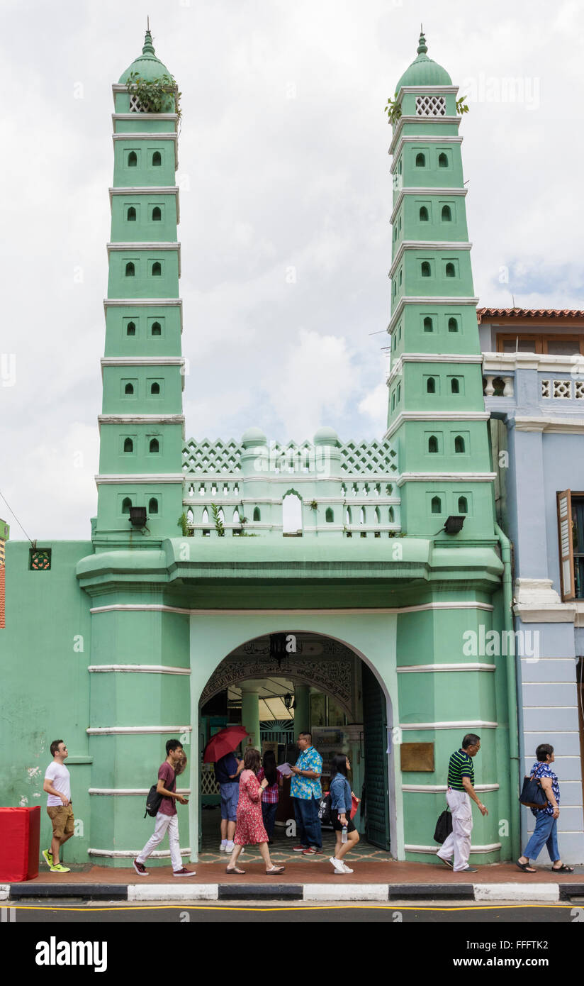 Jamae Moschee, South Bridge Road, Chinatown, Singapur Stockfoto