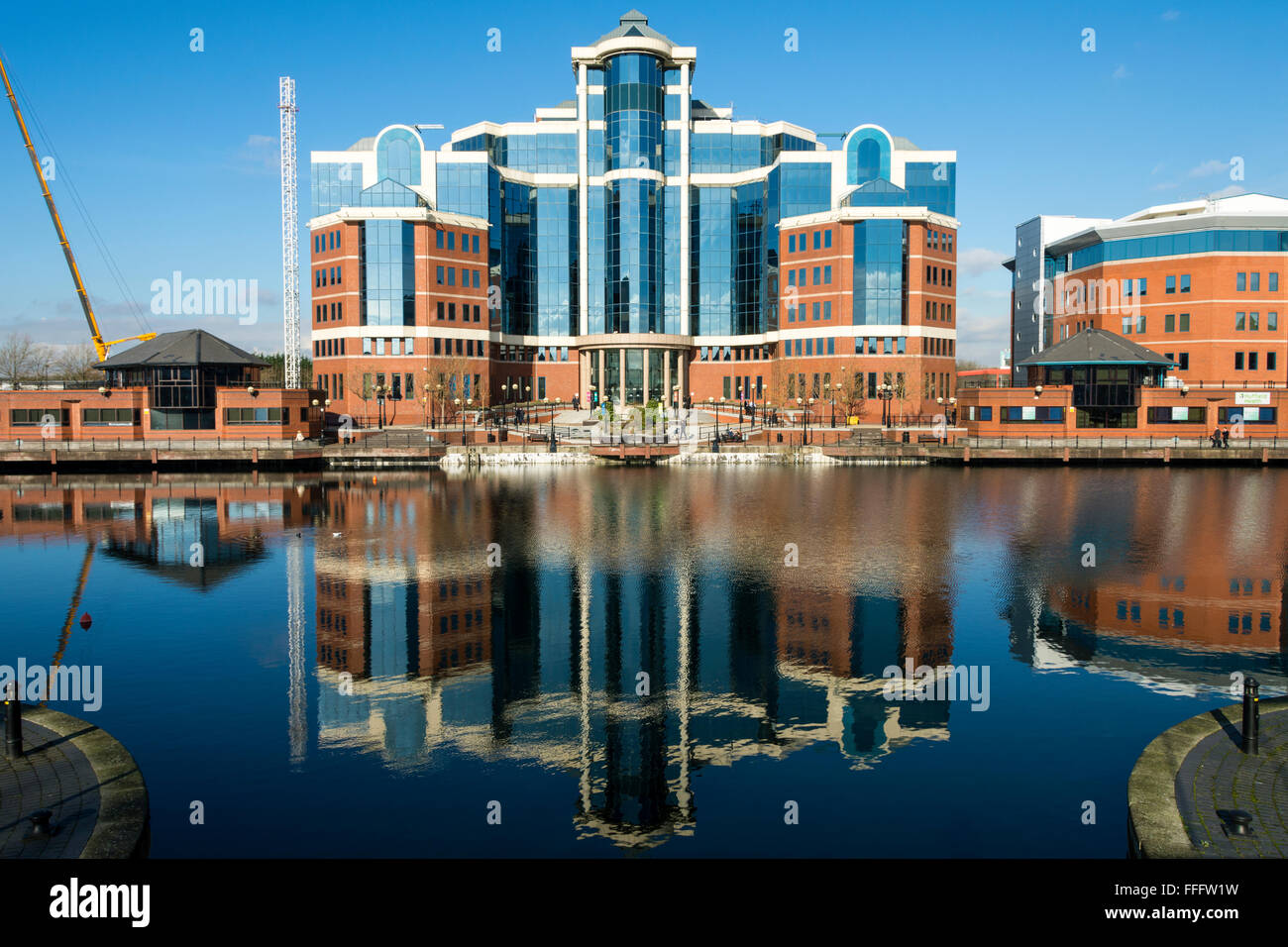 Das Victoria-Bürogebäude in Erie Basin, Salford Quays, Manchester, UK Stockfoto