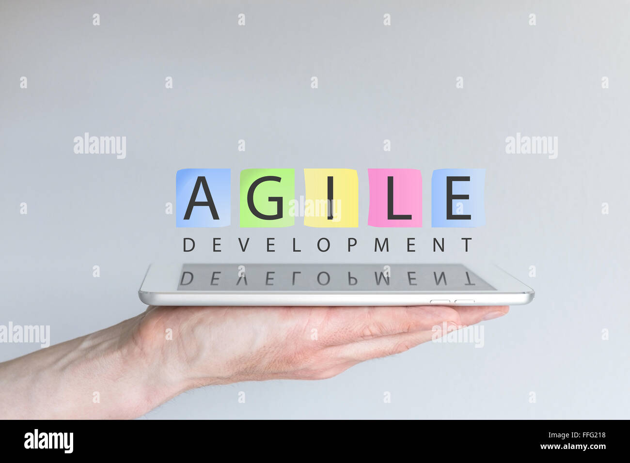 Agile Entwicklungskonzept für mobile Geräte Stockfoto