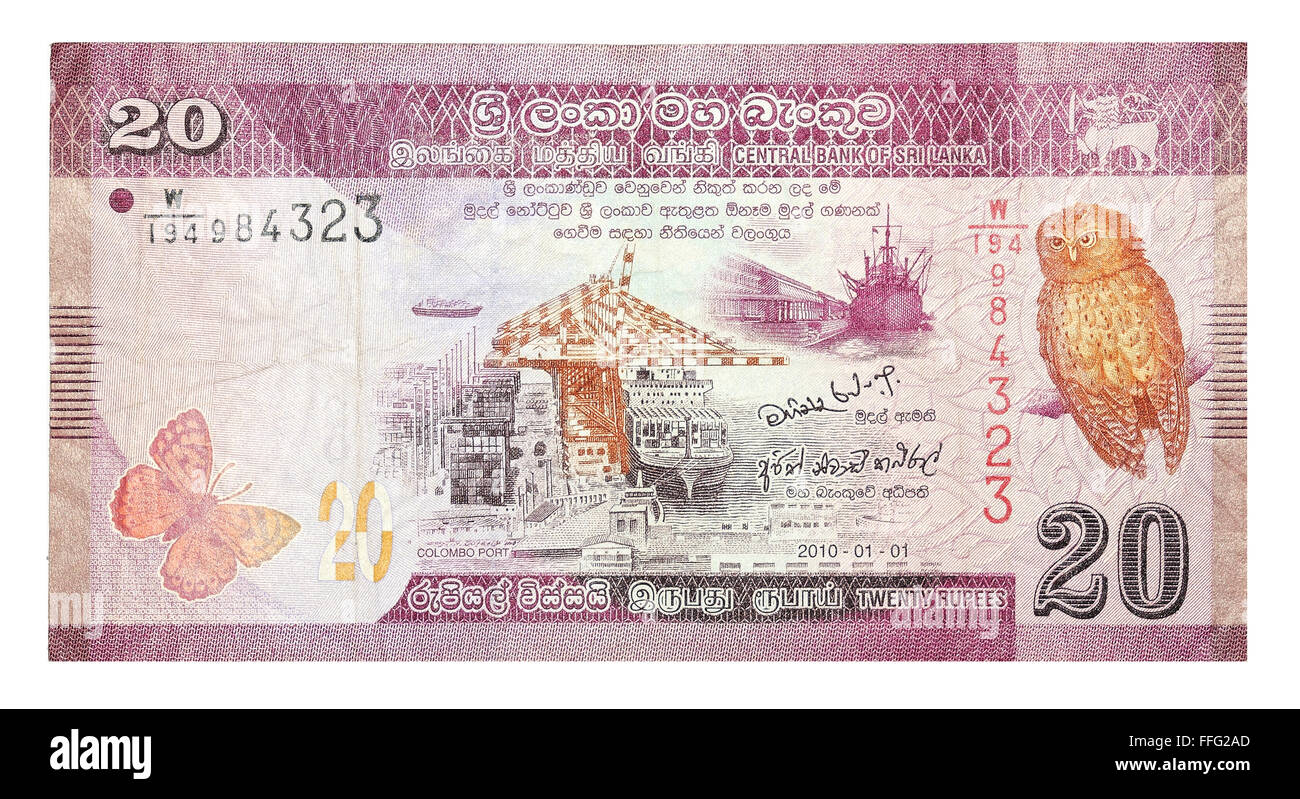 Banknoten-Sri-Lanka-Rupien Stockfoto